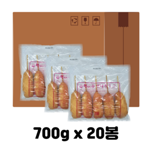 옛날 핫도그 휴게소 핫도그 급식용 핫도그 1박스(700gx20봉)(140gx100개), 700g, 20개