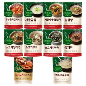 비비고 국 탕 찌개 10종, 1세트, 500g