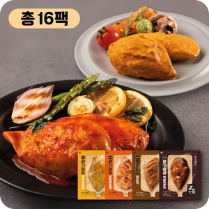 꼬기다 프리미엄 소스 닭가슴살 4종 혼합 (인도커리맛/제육볶음맛/갈비맛/옛날짜장맛), 16개, 100g