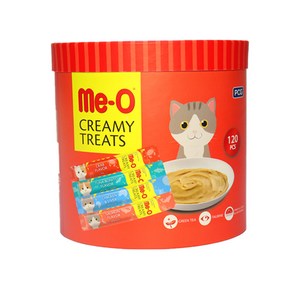 MeO 크리미 버라이어티 고양이 간식 120p, 혼합맛(참치/연어/게/치킨&리버), 1.8kg, 1개