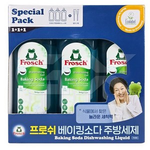 프로쉬 베이킹소다 주방세제 1L x 3개+펌프2개, 1개, 3L