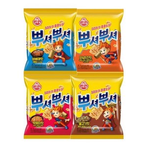 뿌셔뿌셔 양념치킨6+떡볶이맛6+불고기맛6+바베큐맛6 24개입 오뚜기 4종, 24개, 90g