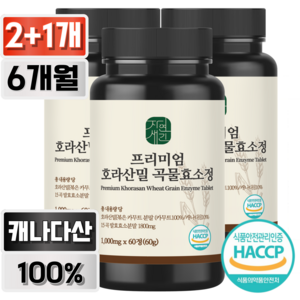 자연새긴 프리미엄 호라산밀 곡물효소 정 1000mg, 3개, 60정