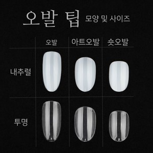 네일 리필 팁 (50입) / 오발 오벌 아트오발 숏오발 패디 인조 손톱, 숏오발 투명 5호, 1개