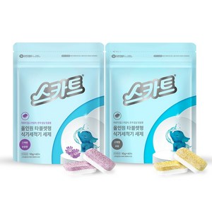 유한킴벌리 스카트 올인원 타블렛 식기세척기 세제 10g 60개 2팩, 2개