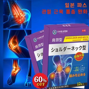 1+1 일본 파스 어깨 통증 완화 패치 진통/소염 관절 근육 통증 완화 소염 패치 근육통푸는법, 1개