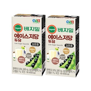 베지밀 에이스 저당두유 190mlx96팩, 190ml, 96개
