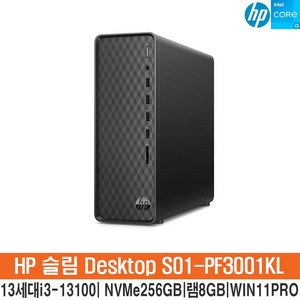 HP S01-PF3001KL-WIN11 13세대i3-13100_NVMe256GB_램8GB_WIN11Pro/HP컴퓨터/슬림PC/사무용PC/HH, S01-PF3001KL, 256GB