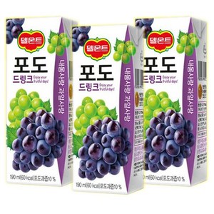 주)팡팡마트 델몬트 포도 드링크, 190ml, 32개