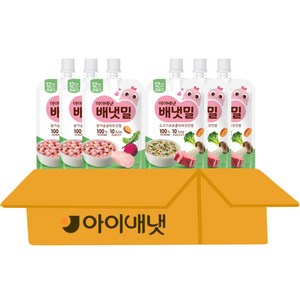 아이배냇 배냇밀 베베 짜먹는 유아용 간식 2종, 1세트, 600g, 소고기브로콜리3+닭가슴살비트3