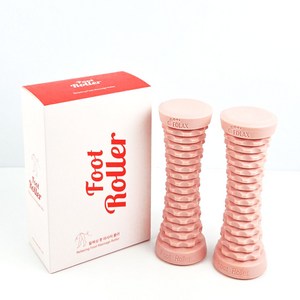풋롤러 2개/발 발바닥 마사지 평발 아치 마사지기 족저근막염 종아리 허벅지 다리 팔 안마 기구 지압점 지압 볼 매트 지압봉 지압판 지압기 용천혈 맨발걷기 실리콘 마사지볼 스트레칭, 베이비핑크, 2개