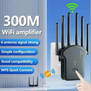 와이파이 증폭기 리피터 듀얼 밴드 실외 신호 1200Mbps 부스터 이더넷 포트 360 ° 전체 범위 5G, 1) 2.4G 300M Black - EU 플러그, 1개