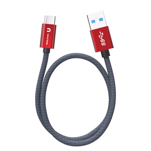 속도빠른 안드로이드오토 케이블 C타입 고속 충전 데이터 케이블 USB3.2 Gen2 A TO C, 레드 10Gbps, 100cm, 1개