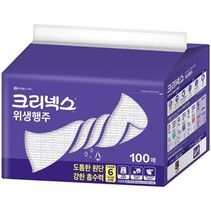 크리넥스 위생행주 가장두꺼운 두께레벨6 100매, 100개입, 1개