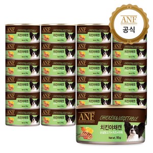 ANF 강아지 간식캔, 치킨 + 야채 혼합맛, 95g, 24개