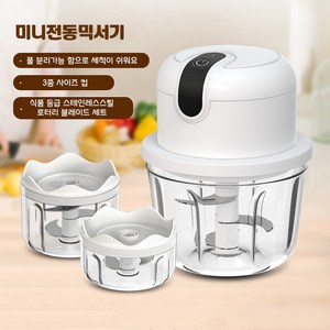 Fowod 야채 다지기 충전식 멀티 마늘 다지기 350ml&250ml&100ml유리용기