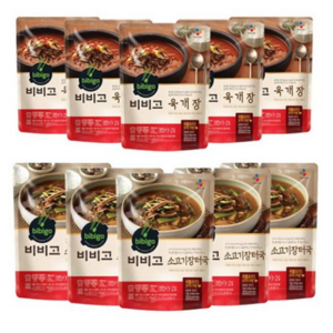 비비고 육개장 500g x 5팩 + 소고기장터국 500g x 5팩, 1세트