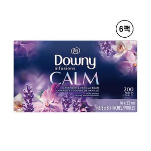 다우니 라벤더바닐라 드라이시트 200장x6팩 / Downy Infusions Dryer Sheets Softener, 6개