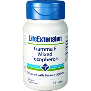 Life Extension 감마 E 믹스드 토코페롤스 소프트젤, 1개, 60정