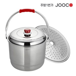 주방1번가 주코(JOOCO) 27종 스텐들통 스텐 빨래솥 곰솥 국통 찜통 찜기 육수통 소스통 다용도 업소용 가정용 식당용, 혼합색상, 6호(385x260mm)