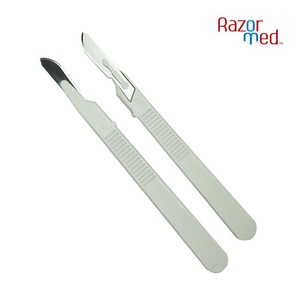 RAZORMED 멸균 일회용 의료용 수술칼 정밀작업용 메스날 메스대 일체형 개별포장, 11호(낱개1개), 1개