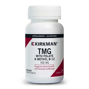 Kirkman TMG 베타인 트리메틸글리신 엽산 500mg 120캡슐, 1개, 120정