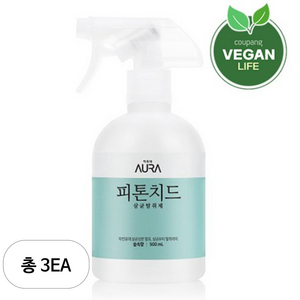 아우라 피톤치드 살균탈취제 숲속향 본품, 500ml, 3개