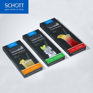 schott [메세] 독일 쇼트 유리 빨대 4p 세트 스트로우, 15cm, 1개, 1세트