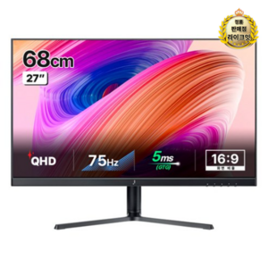 주연테크 QHD 75Hz LED PC 컴퓨터 모니터, 68cm, V27Q-M(무결점)