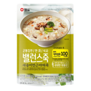 샘표 밸런스죽 새송이 연근 야채죽, 420g, 6개