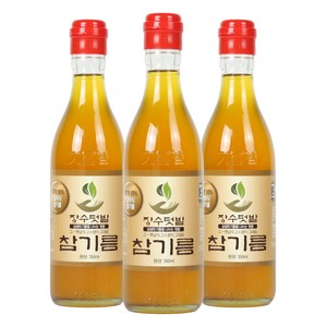 장수텃밭 통참깨 100% 옛날 참기름 350ml, 3개