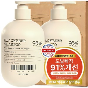 바이아우어 블랙비어 이스트 샴푸, 500ml, 2개