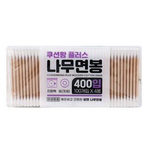 케이티 쿠션왕플러스 나무면봉 400개입(지퍼백형), 단일옵션, 1개