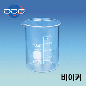 국산 국내산 다용도 눈금 유리 비커 비이커, 1개, 600ml