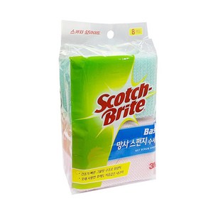 스카치브라이트 3M 베이직 망사 스펀지 수세미, 혼합색상, 1개