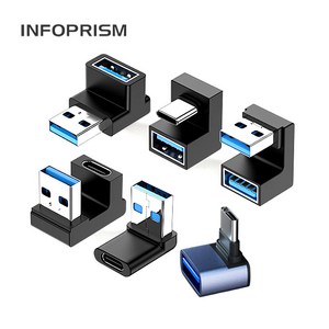 INFOPRISM / USB 3.1 C타입 A타입 각도 변환 젠더 90도 180도 L형 U형 ㄱ형 IA-922, Model F : A타입-C타입(L형), 1개