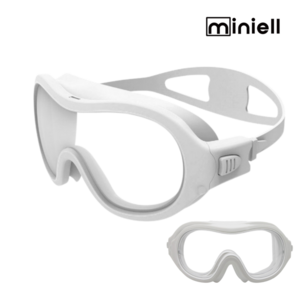 miniell 미니엘 아동용 와이드렌즈 물안경 FOCA 빅렌즈수경, 베이직화이트, 1개