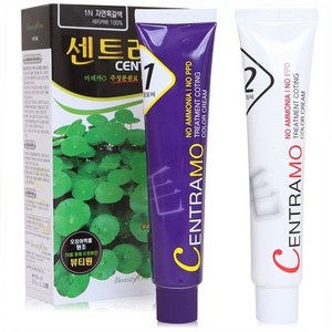 프리미엄 센트라모 코팅 칼라 크림 염색약(민감두피 전용 염모제) 120g 새치염색 헤어염색, 1N 자연흑갈색, 1개