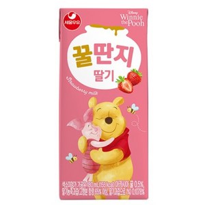 서울우유 딸기 꿀단지 멸균우유팩, 180ml, 5개