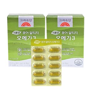 고려은단 퓨어 알티지 TG 오메가3 60캡슐 (801mg), 60정, 2개