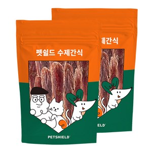 펫쉴드 강아지 수제간식 오리 안심 그릴드저키, 1개, 100g+100g