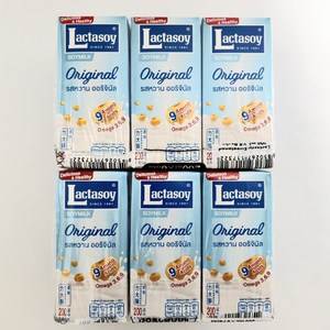 태국 Lactasoy Soy Milk 락타소이 소이밀크 오리지널 두유, 6개, 200ml