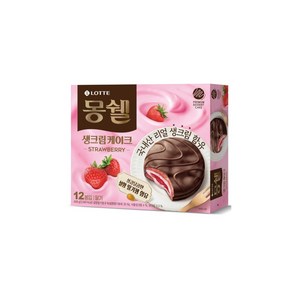 몽쉘 생크림 케이크 딸기 12p, 408g, 3개