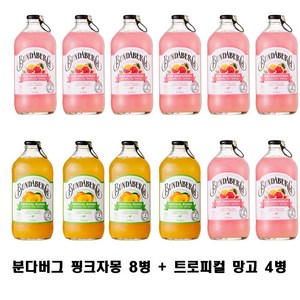 분다버그 자몽8병+망고4병, 12개, 375ml