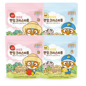 뽀로로 한입 크리스피롤 딸기 2p + 치즈 2p, 60g, 1세트