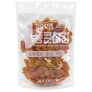 먹보 강아지 대용량 실속 상품 치킨 오리 육포 간식, 1개, 1kg, 치킨 고구마