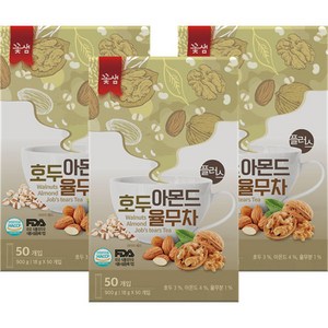 꽃샘 호두 아몬드 율무차 50Tx3 (150T), 18g, 50개입, 3개