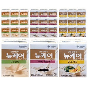 뉴케어 균형영양식 200ml 구수한맛 10p + 단호박맛 10p + 고소한검은깨 10p, 1세트