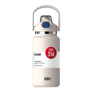 CILLE 스테인레스 316 대용량 원터치 텀블러 캠핑용, 100개, 1300ml, 크림화이트