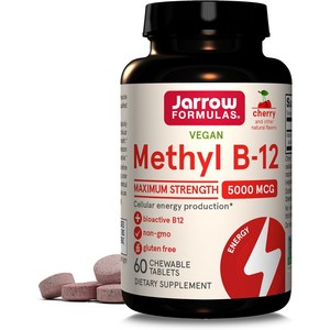 재로우 메틸 B-12 5000mcg 체리 맛 로젠지, 60개입, 1개, 60정